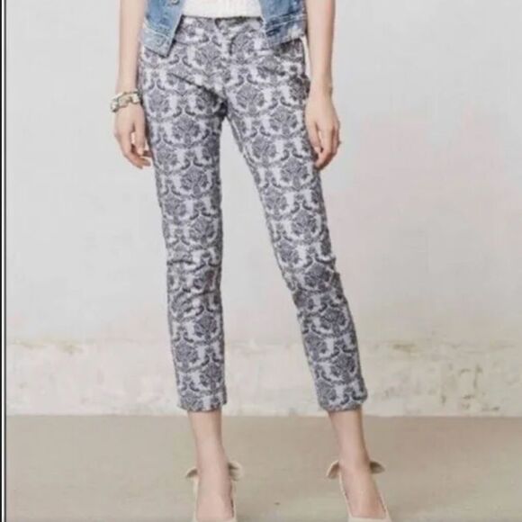 Anthropologie Cartonnier Charlie Ankle Brocade Pattern Pants - Picture 7 of 7